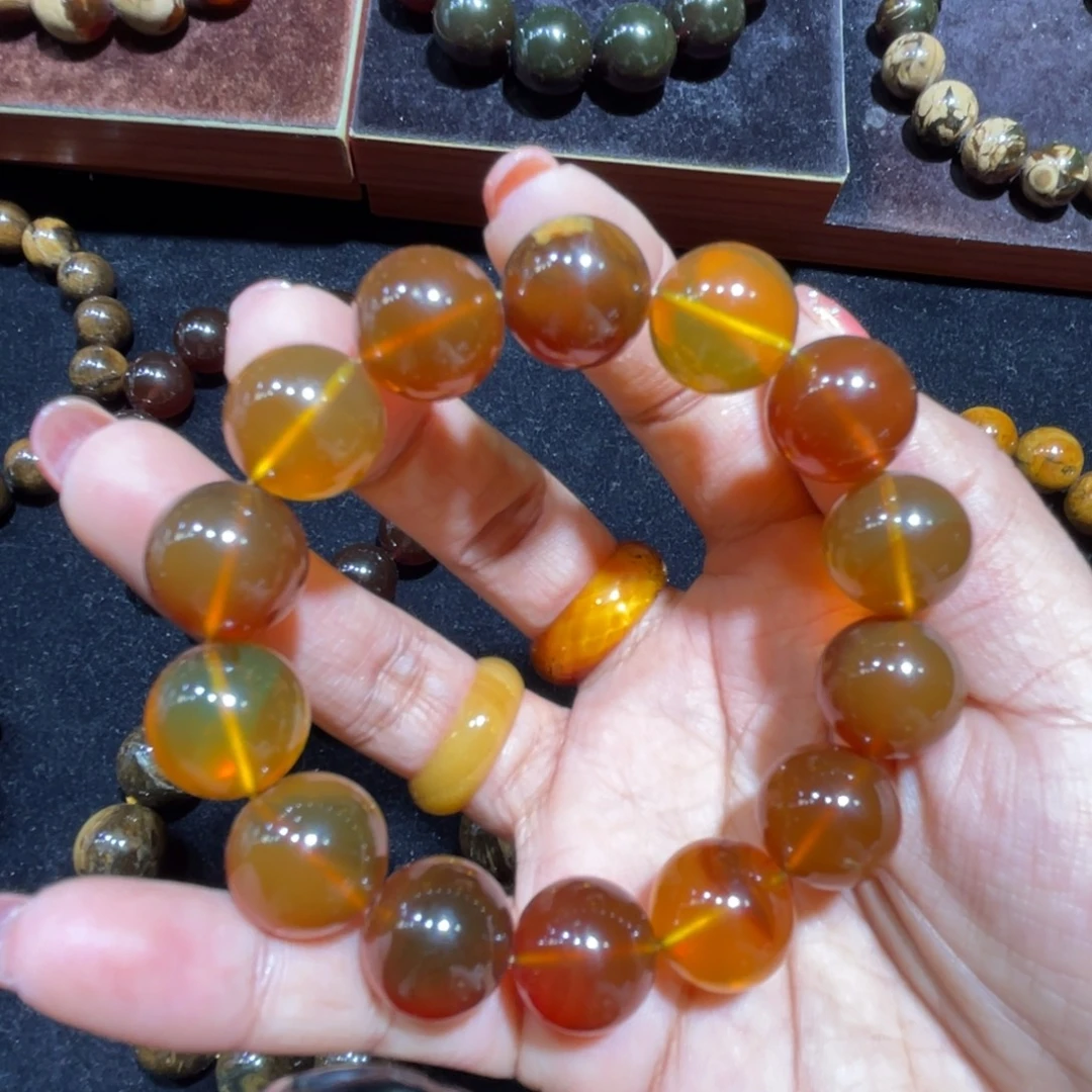 琥珀未镶嵌手串血蜜手串15