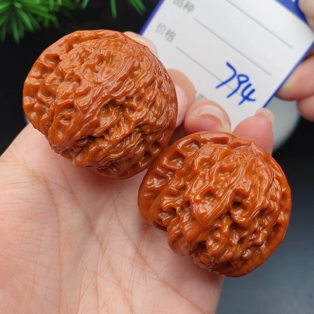 文玩核桃把件41球白794