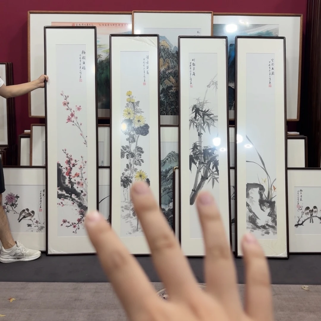 国画带框160/35尺寸四条屏
