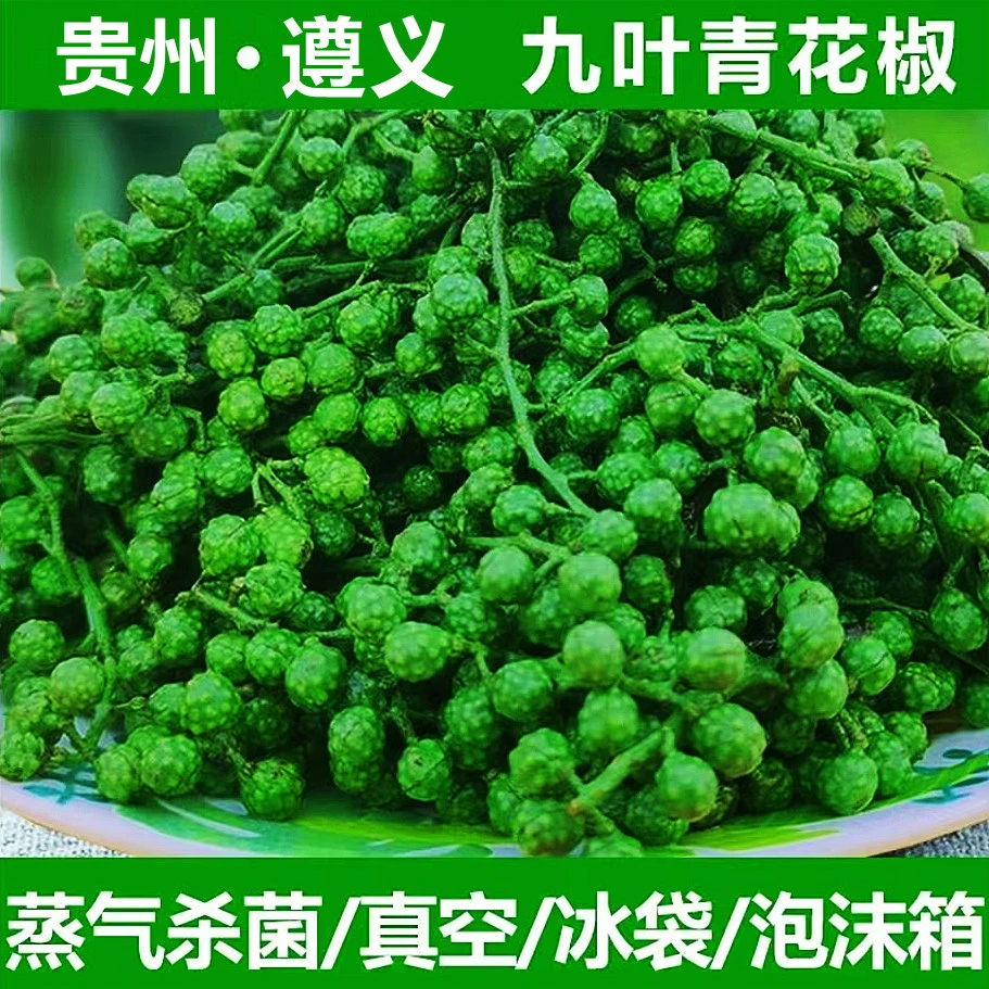鲜花椒 贵州遵义青花椒鲜花椒农家采摘九叶青鲜花椒350g/袋包邮