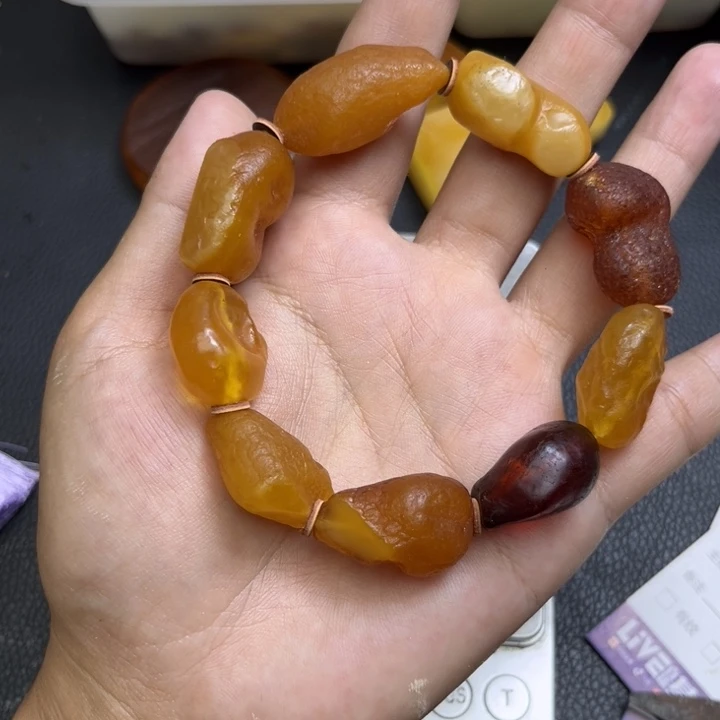 琥珀未镶嵌手链手串