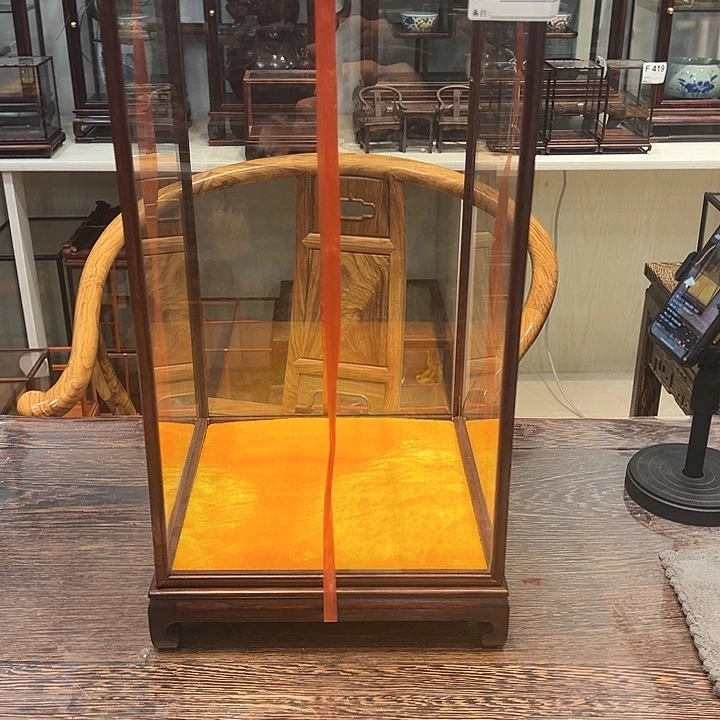 红酸枝木类红酸枝微凹玻璃罩650