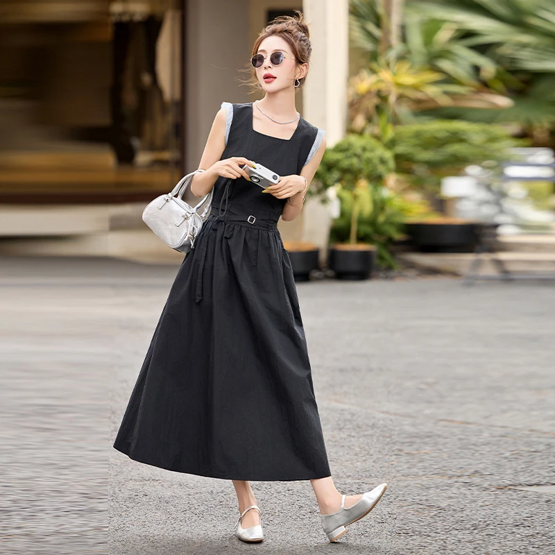 DUCURNO韩系高级感连衣裙女2025夏季新款温柔轻熟风收腰显瘦裙子