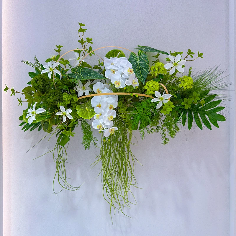 仿真蝴蝶兰垂吊绿植壁挂花艺景观酒店商场样板间橱窗装饰挂墙假花