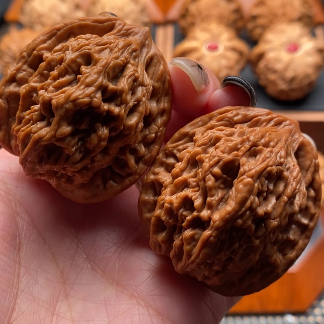 把件文玩核桃40尺寸全品麦穗虎头