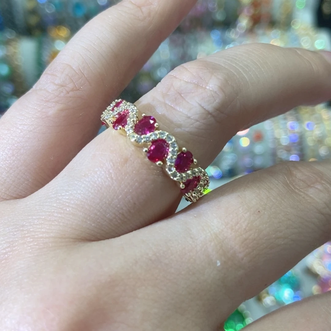 6锆石（处理）戒指