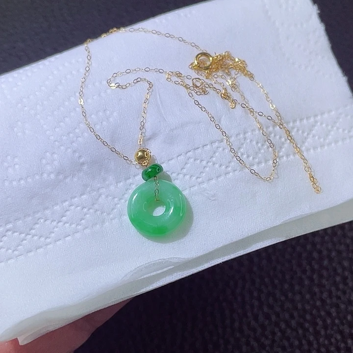 翡翠颈饰18K金镶嵌翡翠