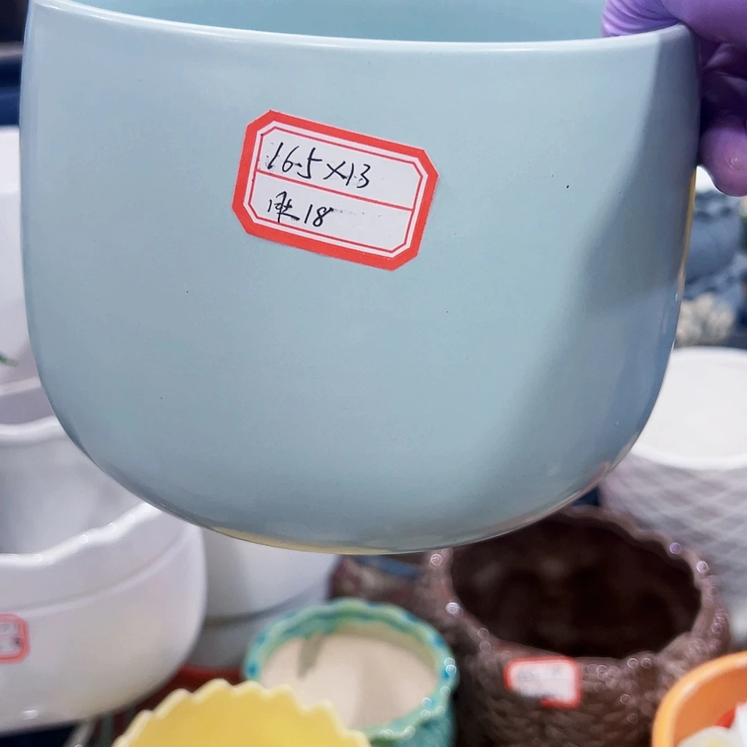 有孔外贸尾单陶瓷花盆凑单10米包邮