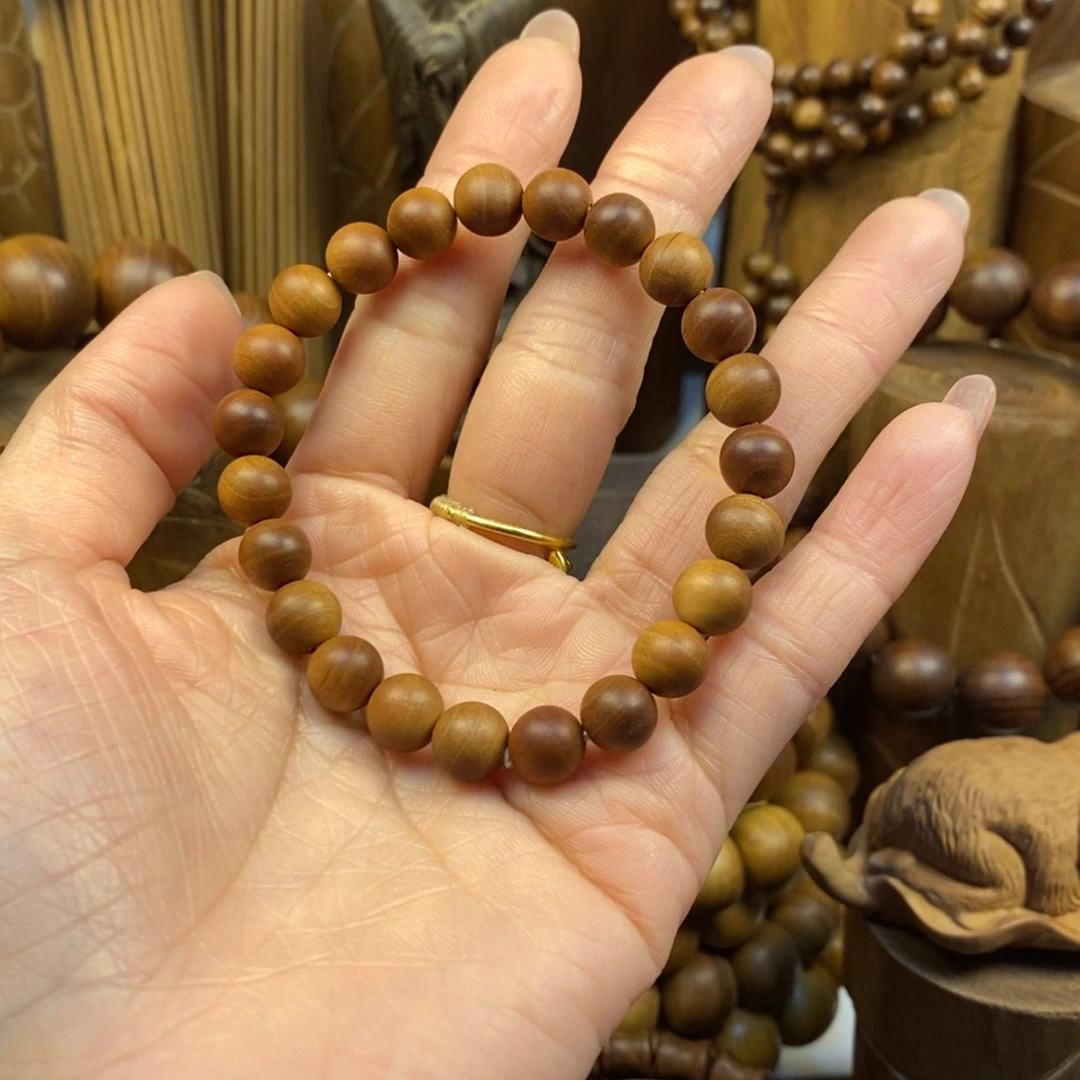 檀香木手串/手链睡**?老山檀香0.8奶香