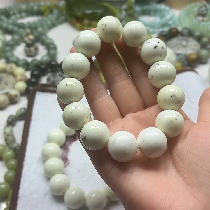 蛇纹石玉未镶嵌手串弥***o