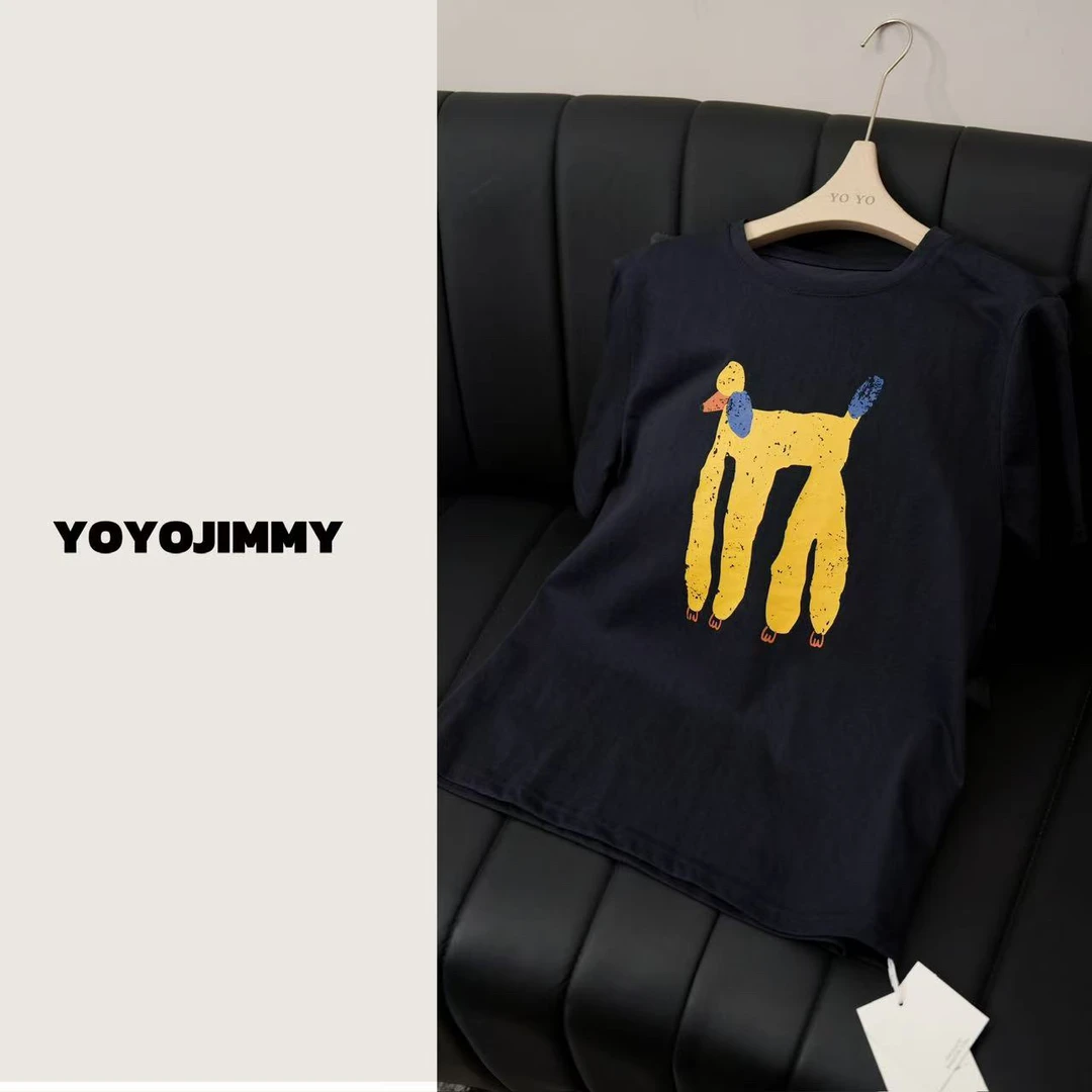 YOYO T665 贵族狗夏季T恤圆领纯色韩版宽松女装上衣