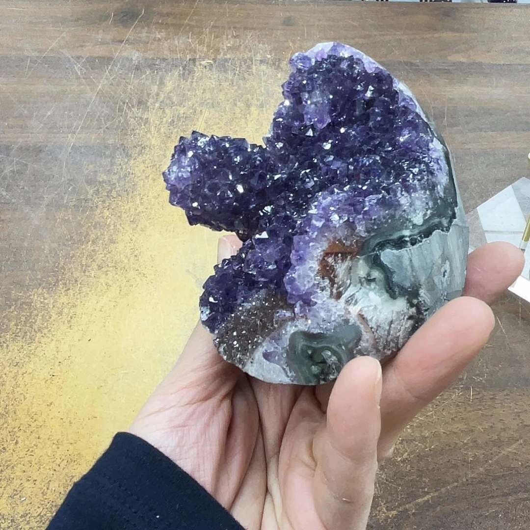 未镶嵌摆件紫晶晶体