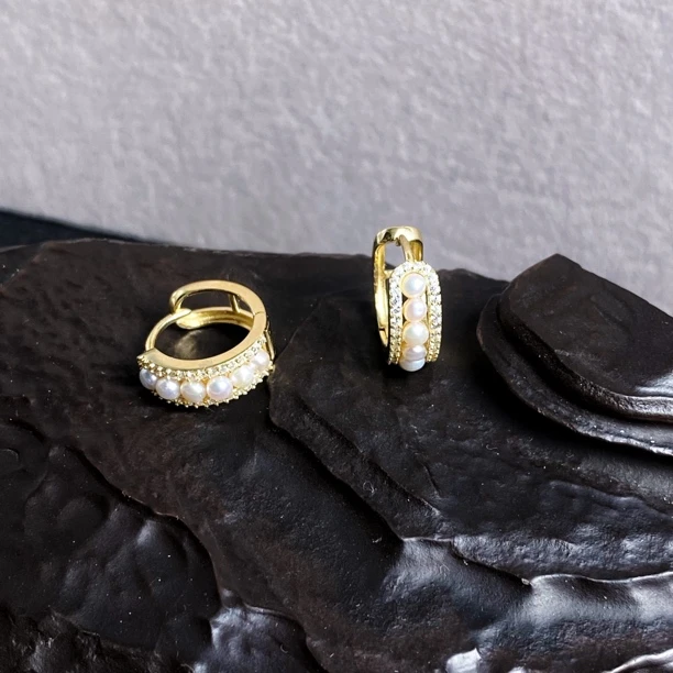 925银耳饰 丝路轻奢高级欧若风小米珠耳扣百搭小众耳环3011932