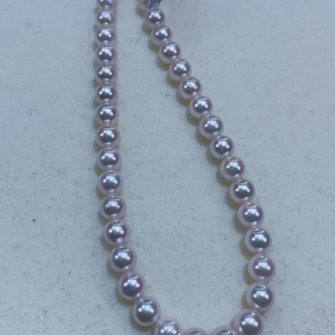 淡水珍珠颈饰银S925镶嵌6.5-7m爆亮炫彩海水ak