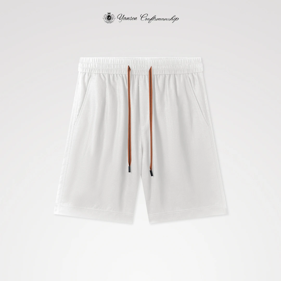 “顶奢”慵懒主义/亚麻天丝定制面料简约五分裤休闲短裤 ZS055