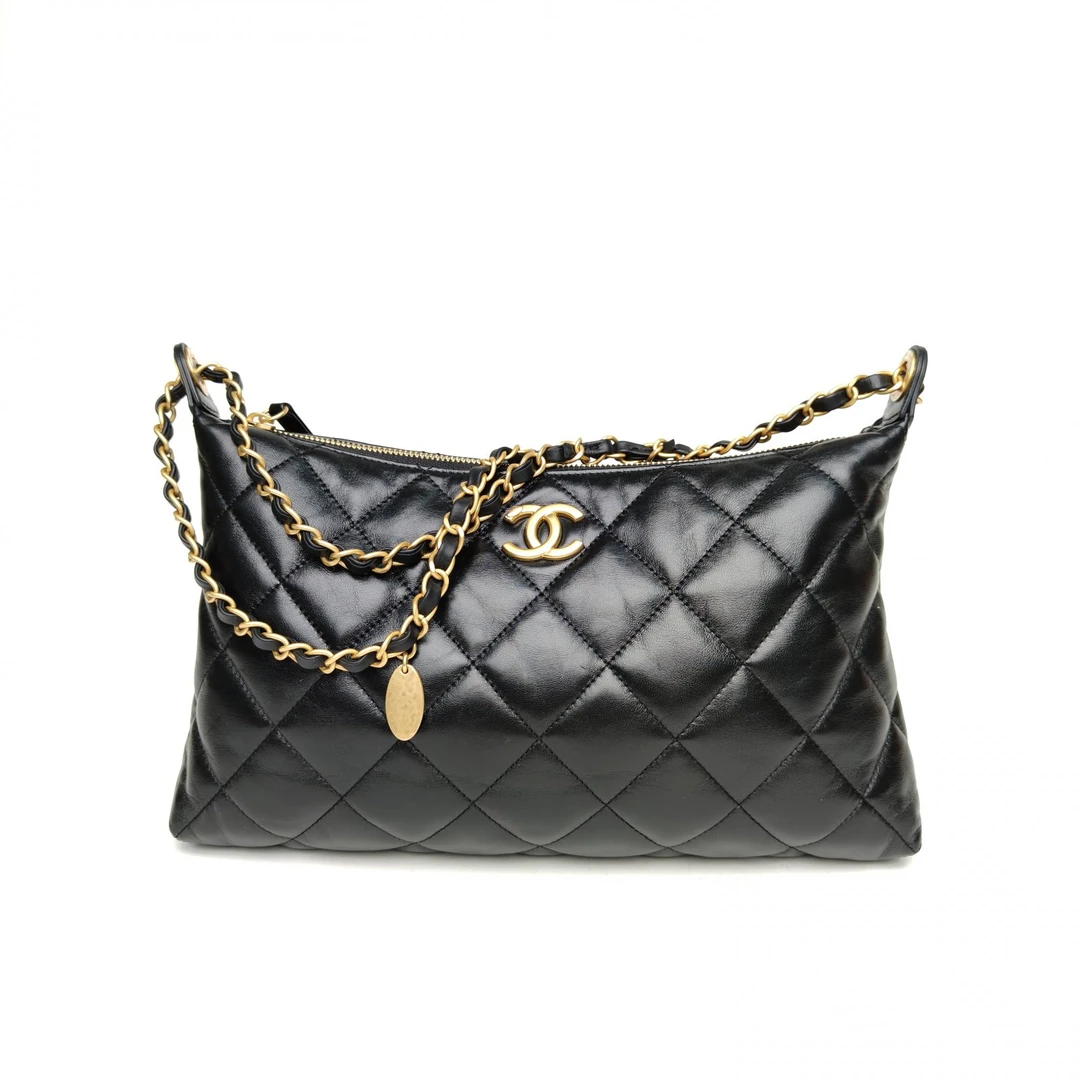 未使用 Chanel/香奈儿 小花6枫25S hobo 腋下包 33cm 芯片开