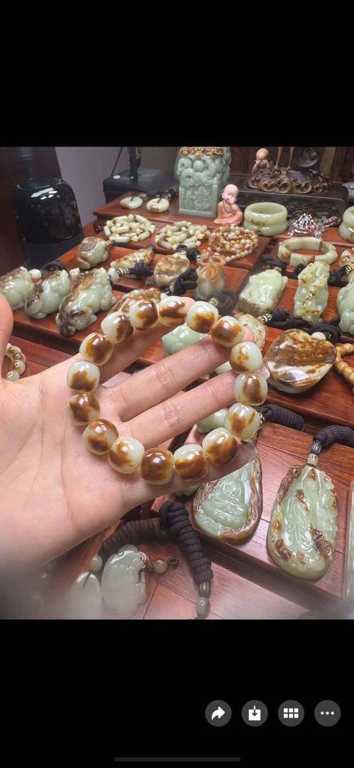 透闪石河磨玉手串