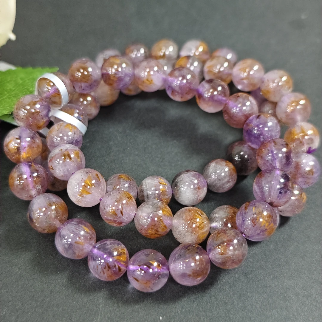 【书记甄选】天然紫钛单圈手链 多样性发一件 约9mm WJ2764