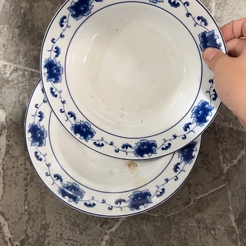 陶瓷8寸深盘两个陶瓷