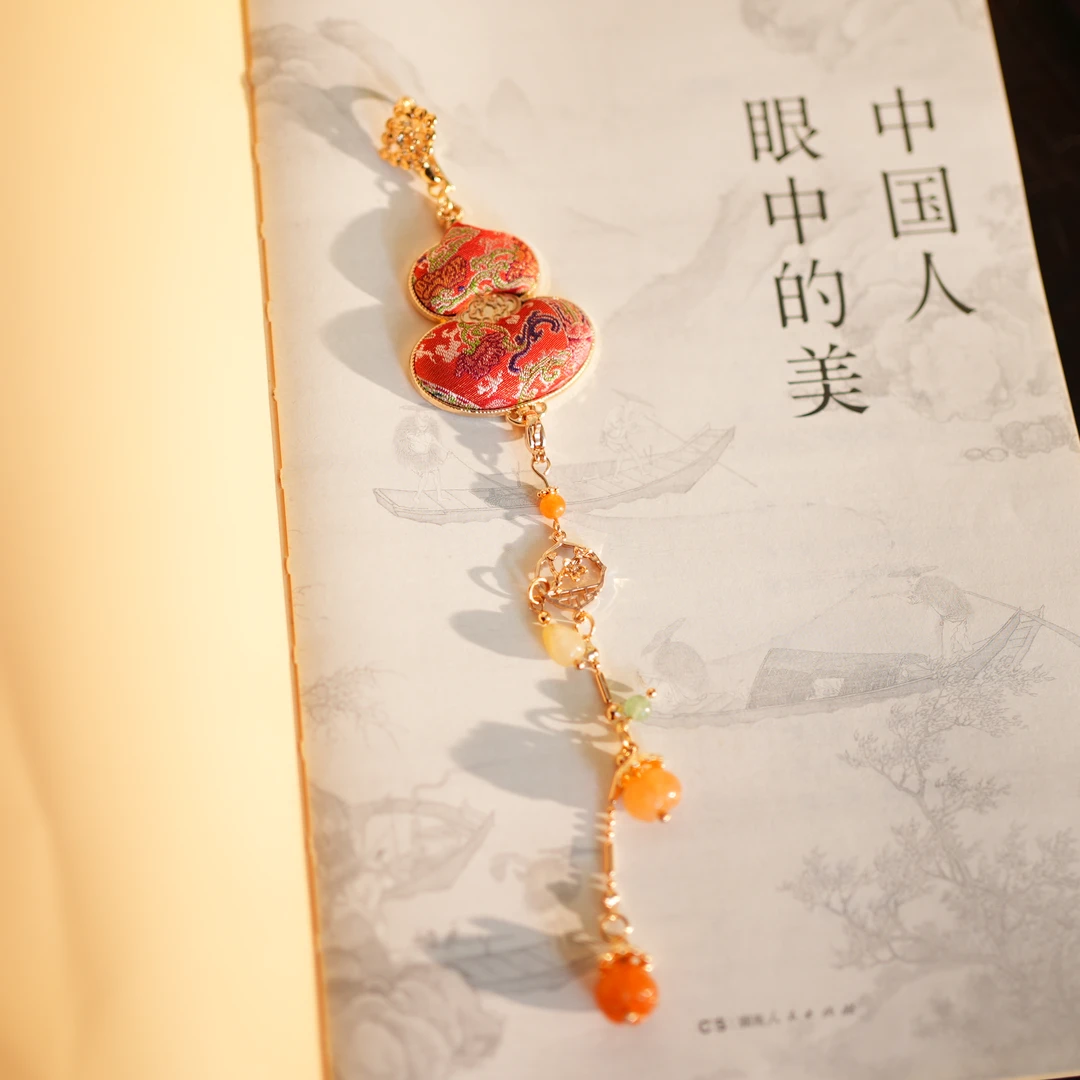 【红色八达晕压襟】SJK非遗宋锦面料 手工拎缝制