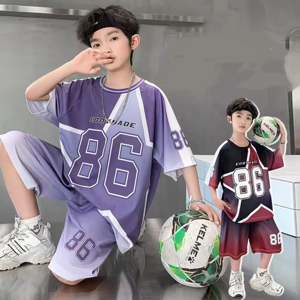 儿童装男童夏季篮球服套装2025新款夏装童装男大童12-15岁新款