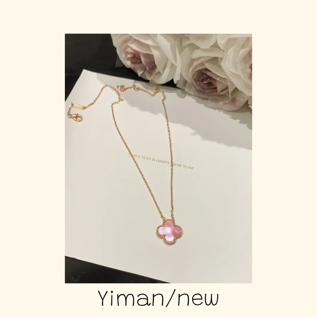 铜合金项链 粉色甜美风简约小花项链MZ3497