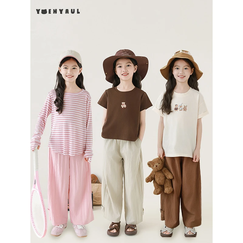 清 幼悠夏叁波上CD1190【晴云孟夏】树脂袢扣 清爽肌理直筒裤