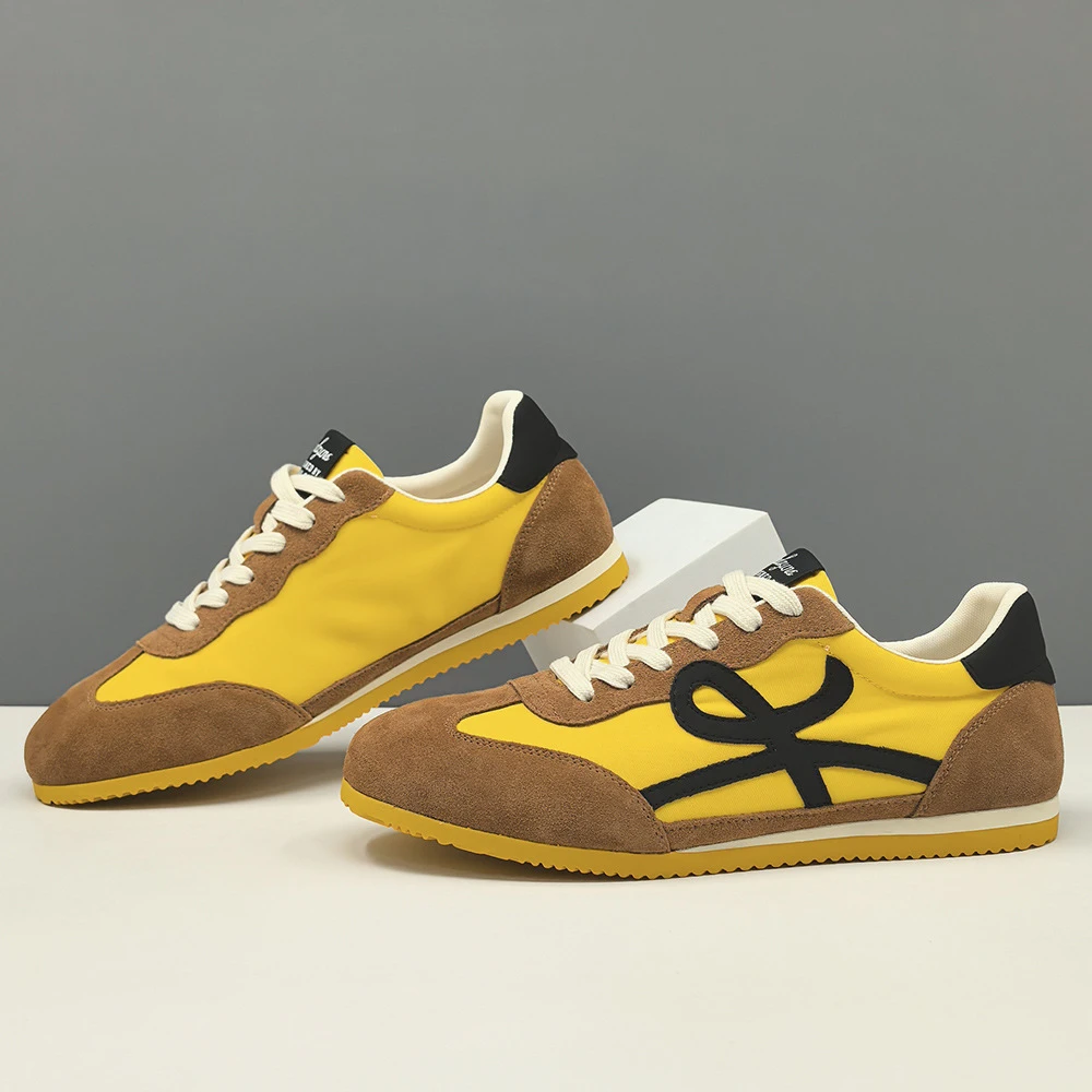 男鞋春夏真皮男款潮流百搭鞋子男士轻奢拼色休闲鞋春季透气板鞋