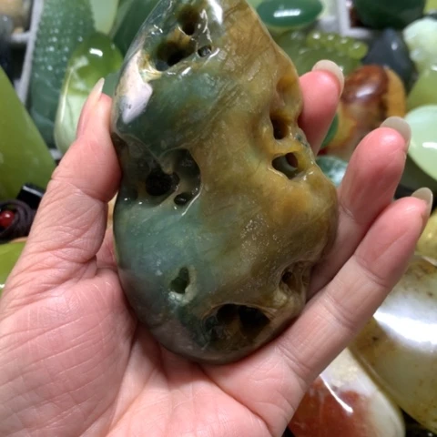 蛇纹石玉未镶嵌手把件