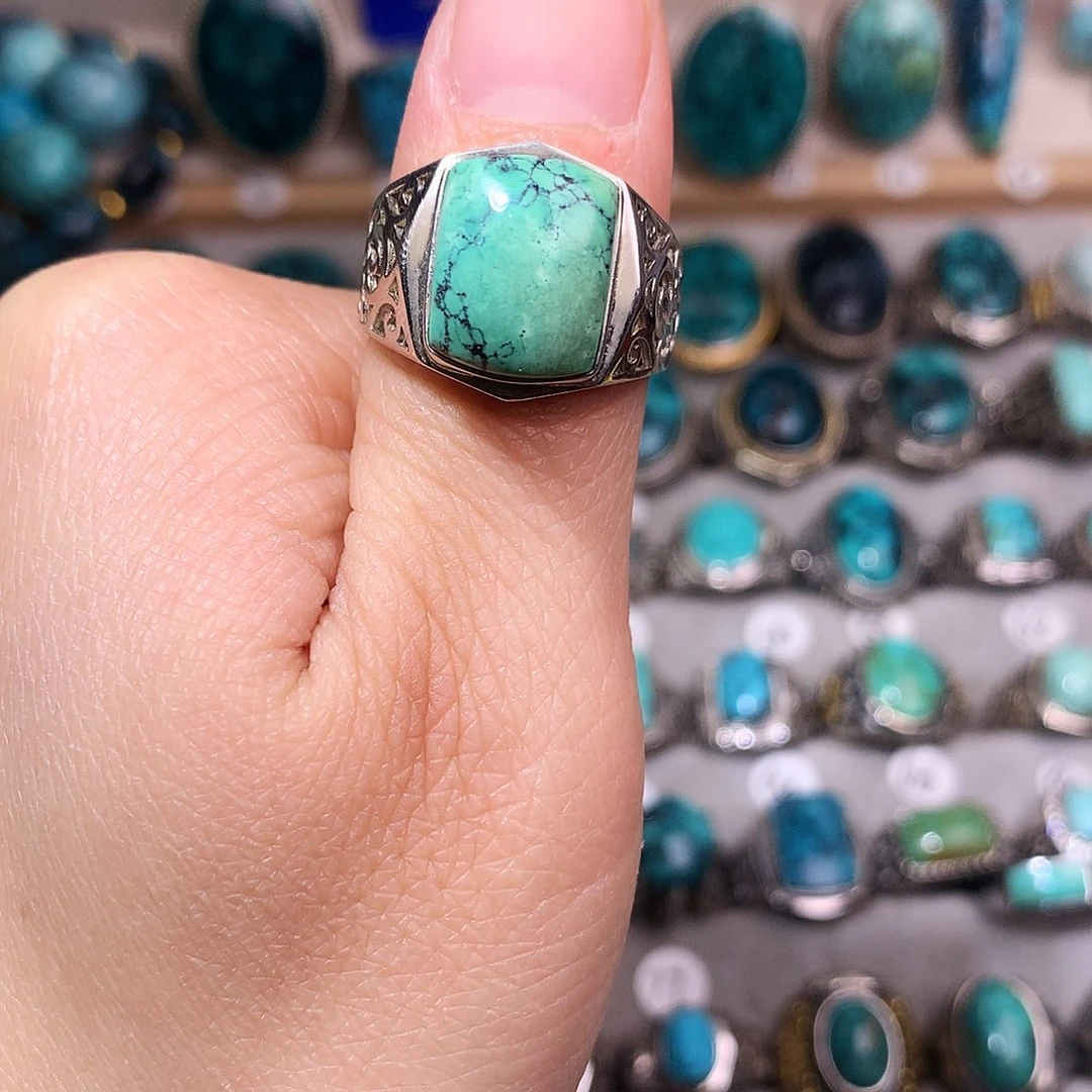 绿松石挂件银S925镶嵌