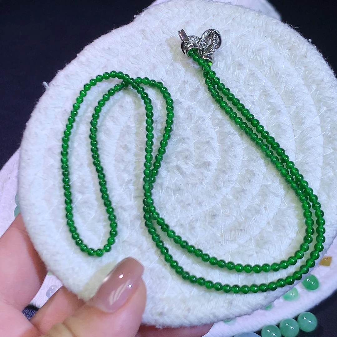 未镶嵌手链翡翠天然A货危料卡2.8长串