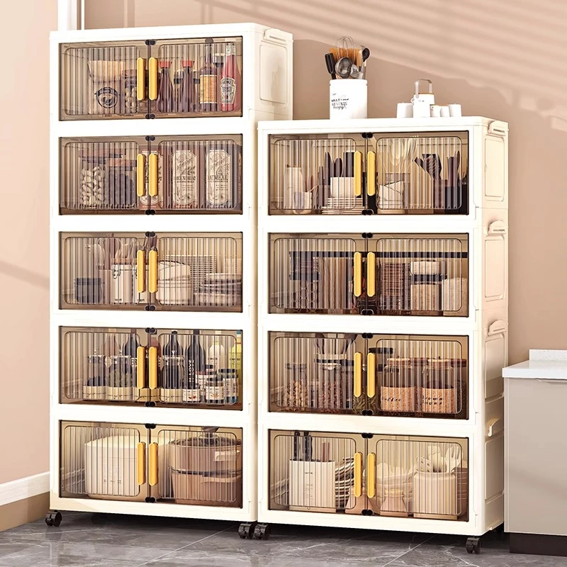 【55面宽】收纳柜家用储物柜多层免安装衣服整理零食玩具置物可折叠