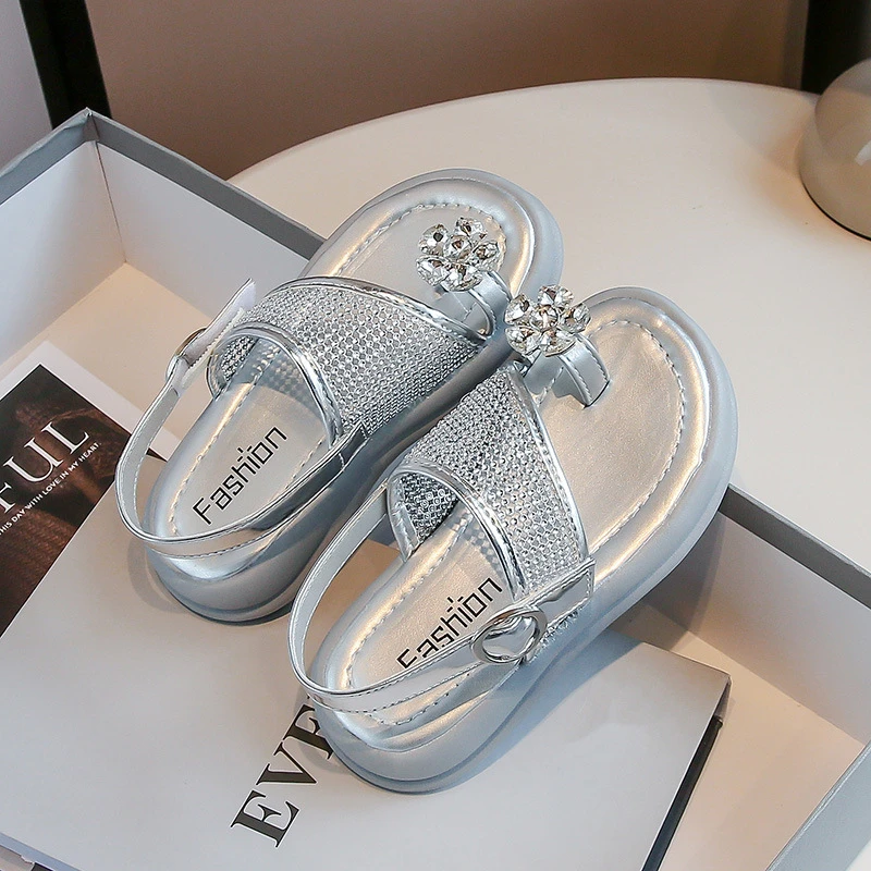 夏季女童套趾拖鞋软底厚底防滑中大童外穿洋气水钻凉拖鞋JW-2532