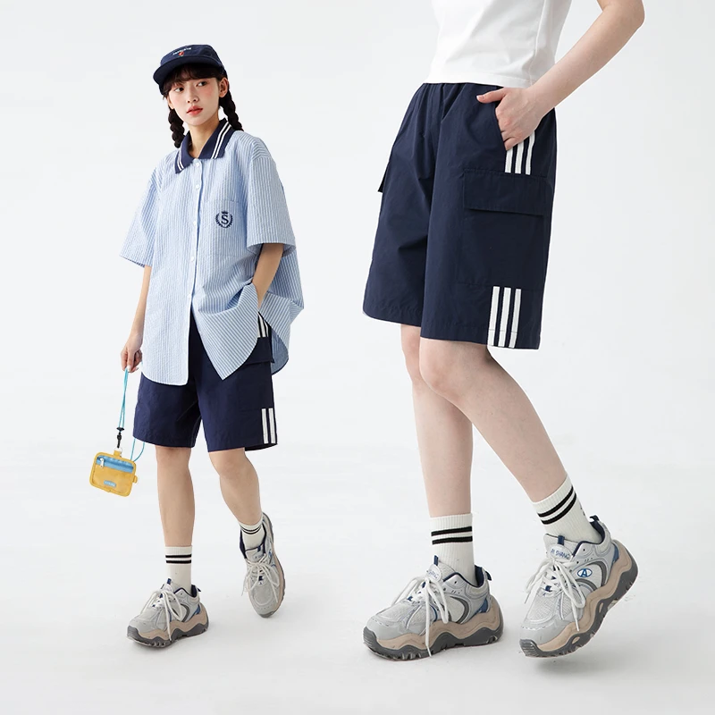 工装大口袋直筒短裤2025夏季新休闲宽松百搭青少年短裤C25BD6032C