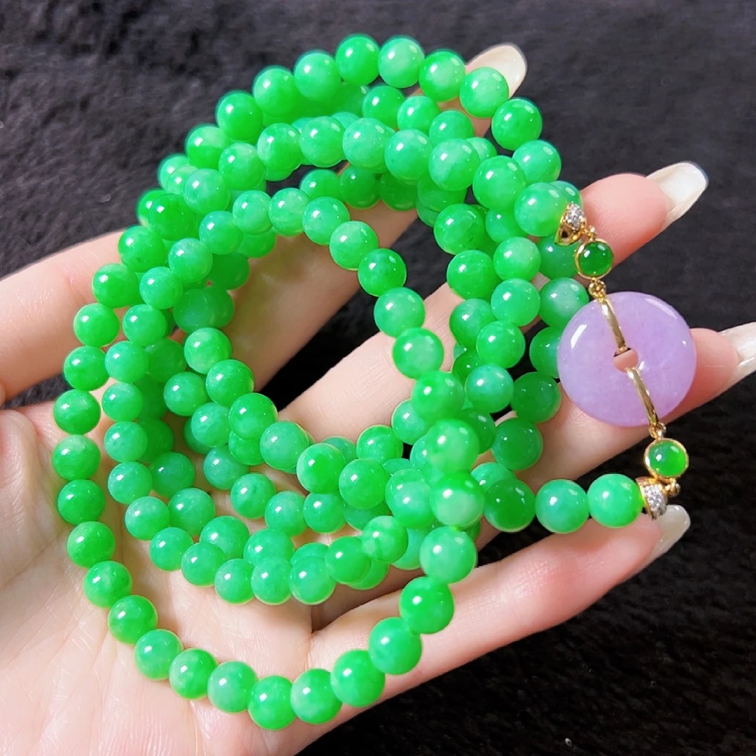 翡翠18K金镶嵌颈饰签收后24小时鉴赏期，过时不退