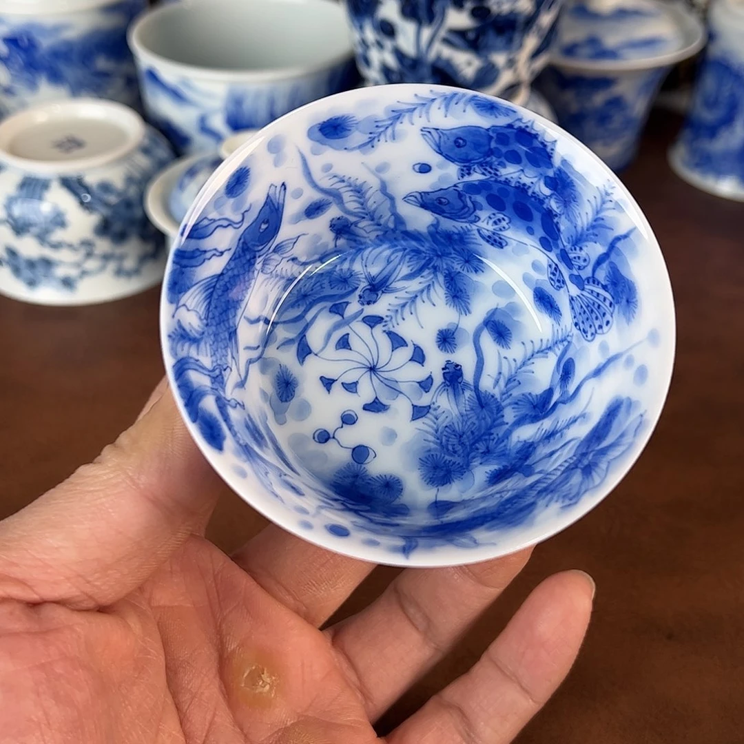 申***秋瓷片景德镇全手工手绘陶瓷