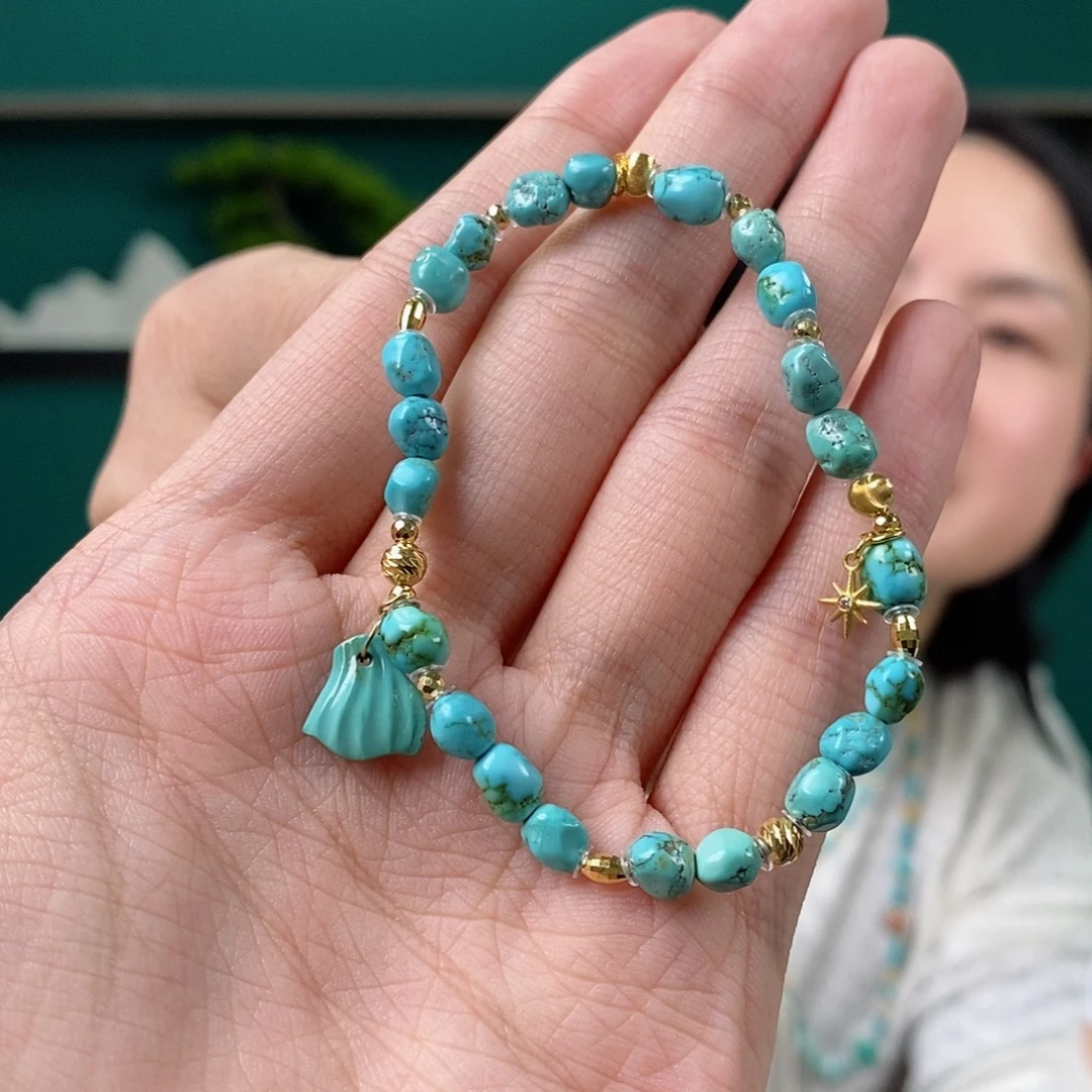 绿松石18K金镶嵌珠宝奇石