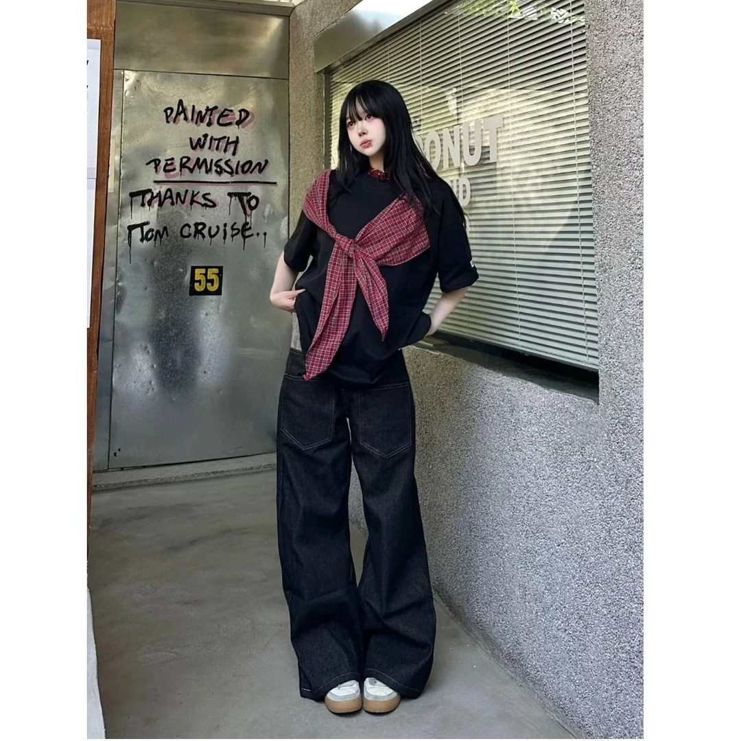 美式复古蝴蝶结短袖T恤女2025新款夏季宽松慵懒风设计感半袖上衣