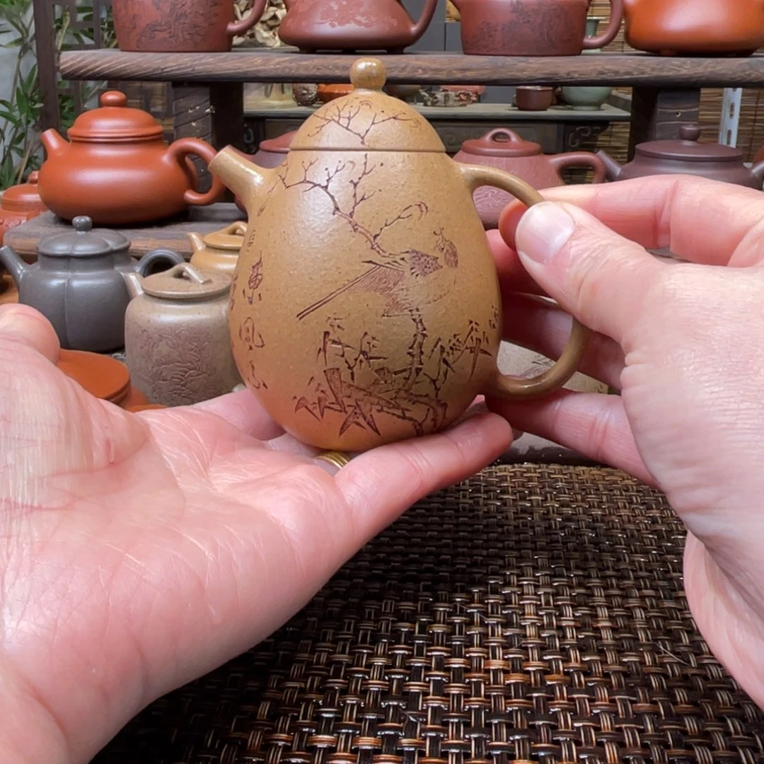 紫砂茶壶宜兴原矿紫砂手工制150