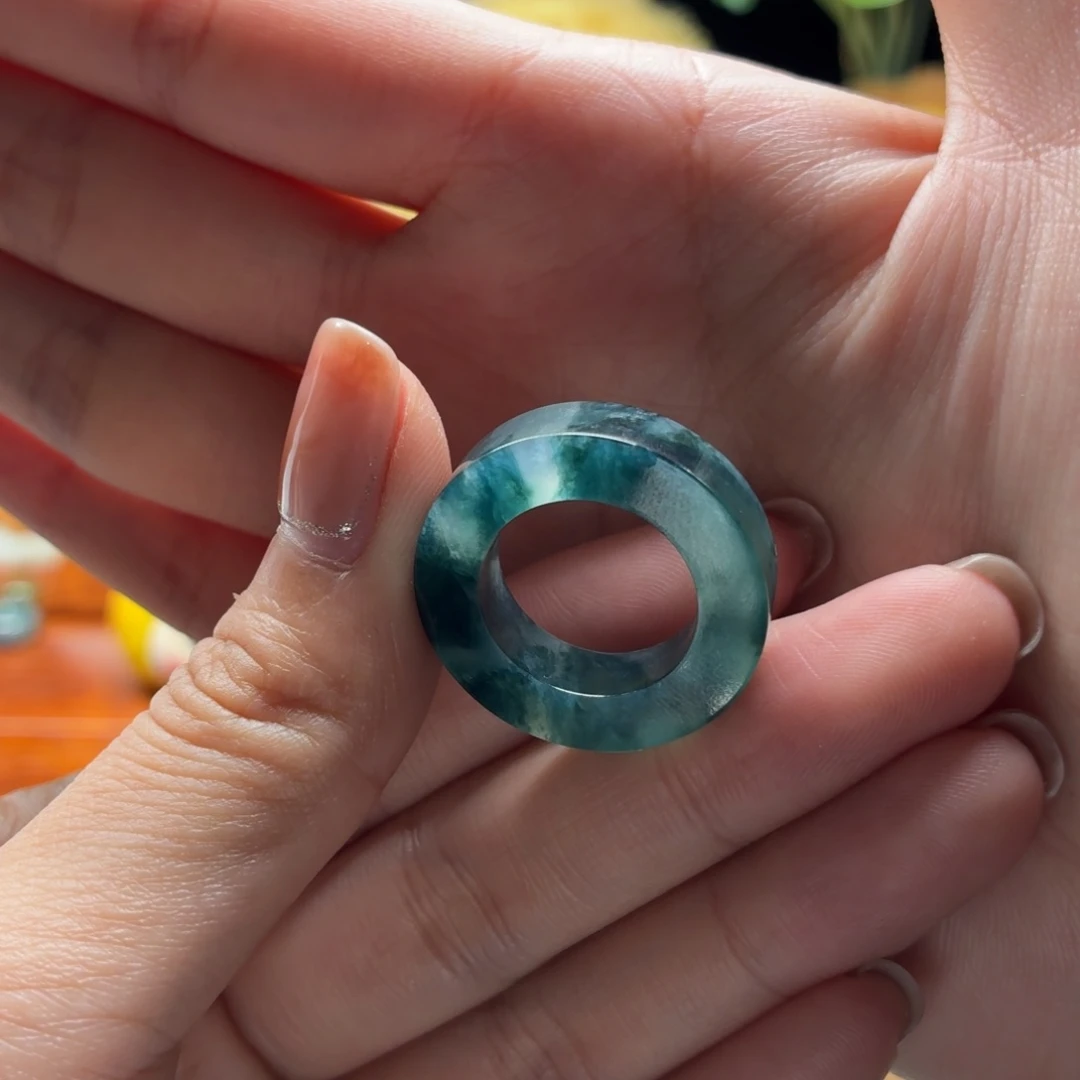 未镶嵌定制翡翠冰蓝藤蔓11-16.5#有纹裂