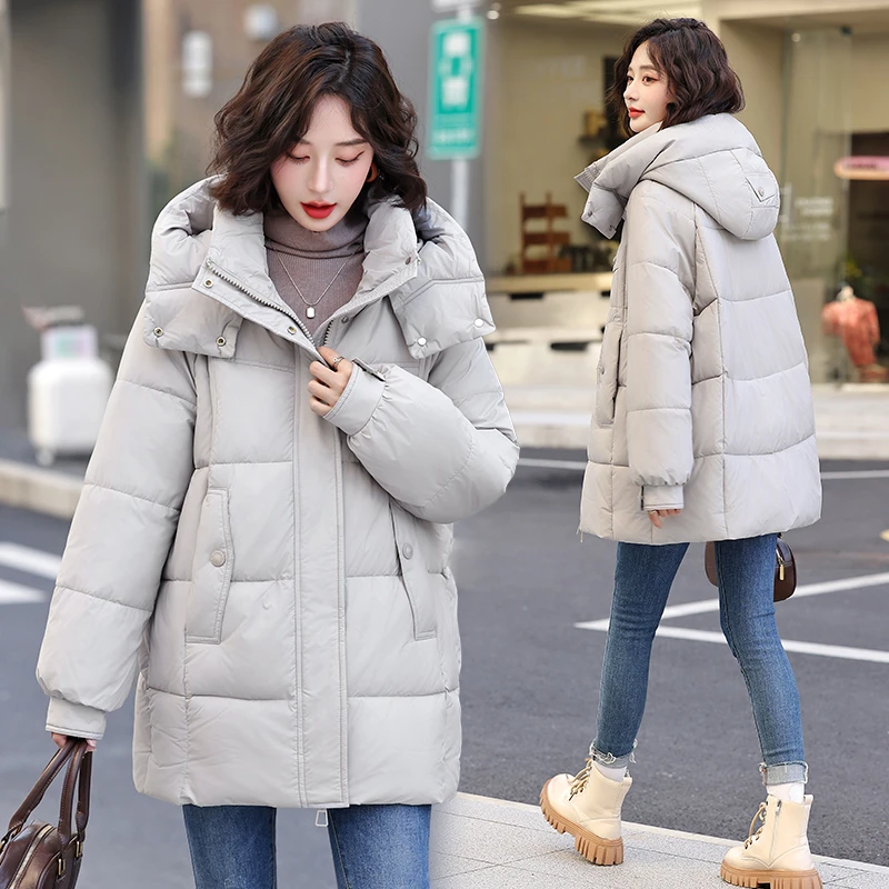 棉服女加厚连帽棉袄外套冬季保暖时尚韩版宽松大码棉衣2920正