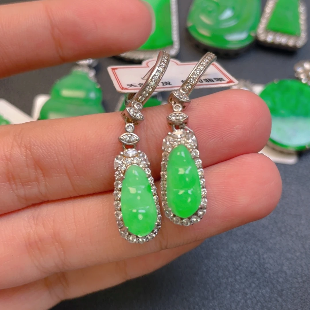 翡翠银S925镶嵌吊坠(不含链)