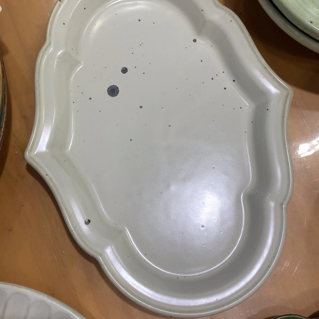 陶景德镇粗陶复古盘碗微瑕