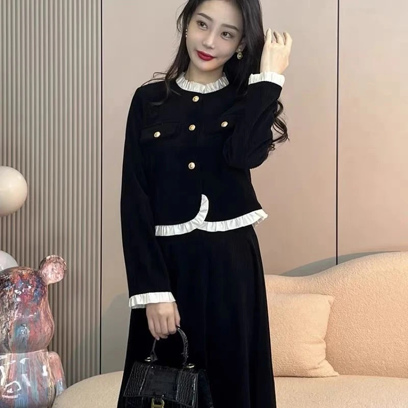 小香风套装女2024秋季新款洋派流行穿搭气质短外套半身裙子一整套