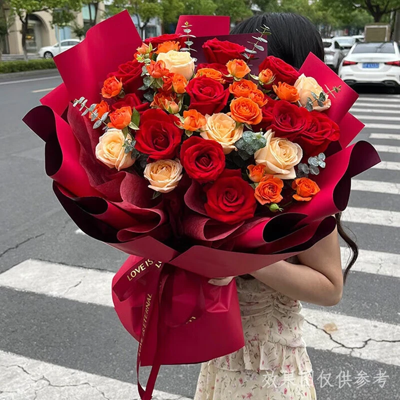 我爱你【花开忘忧】19枝玫瑰鲜花花束鲜花送对象生日约会仪式感鲜花小时达鲜花订购同城配送圣诞节礼物