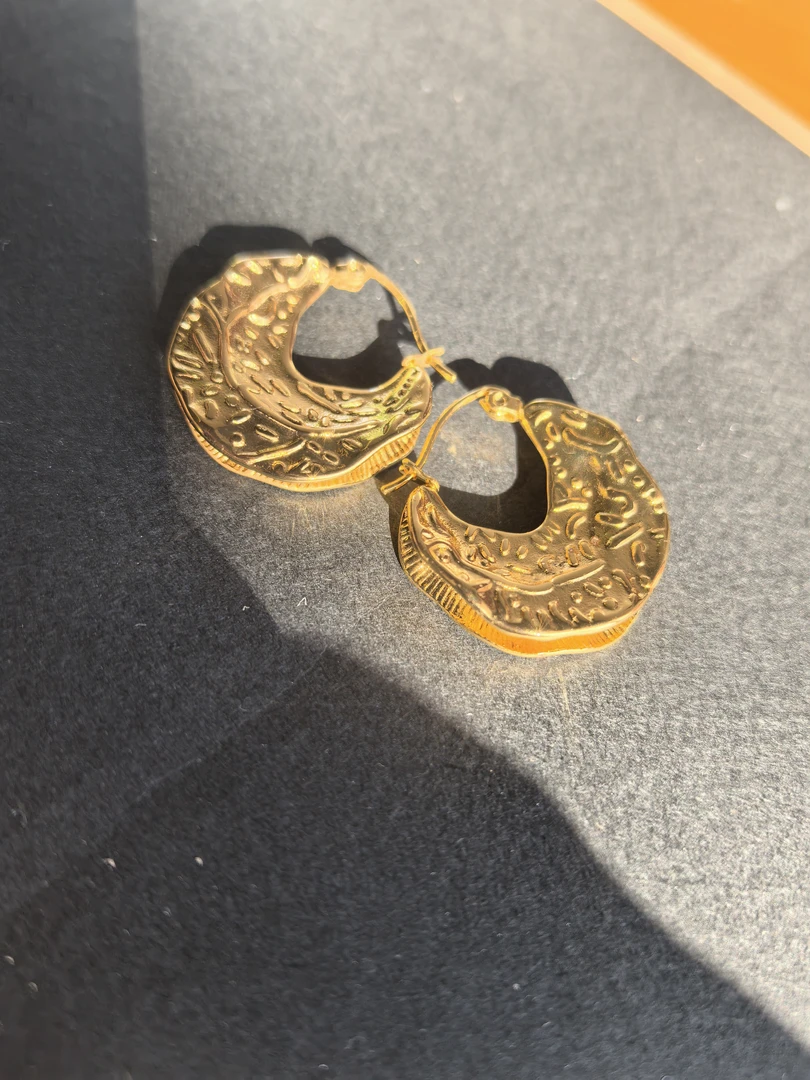 合金耳饰 真空镀金耳扣气质小众女复古耳环百搭正品