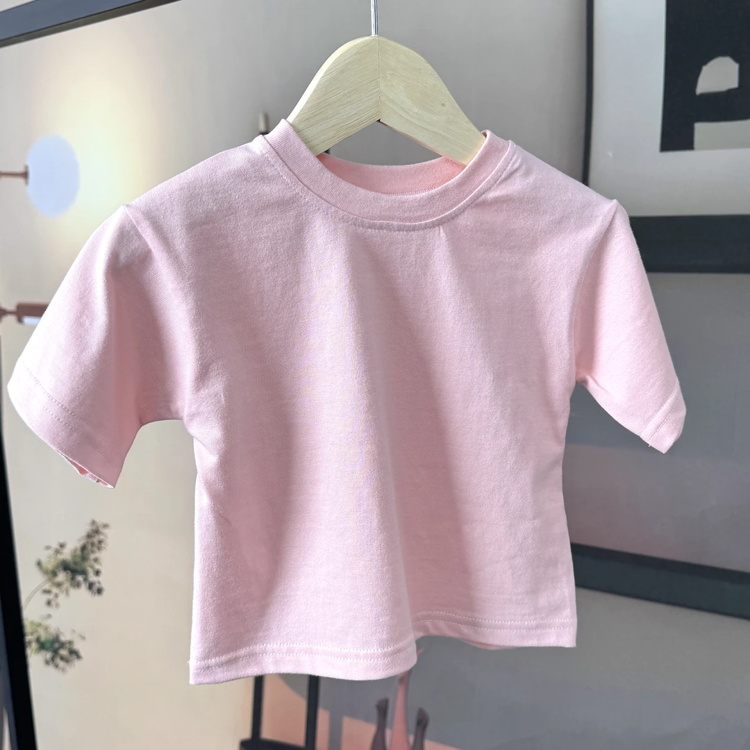 2025春夏新款童装T恤马卡龙配色时尚潮流童装T恤宝宝外出服春秋