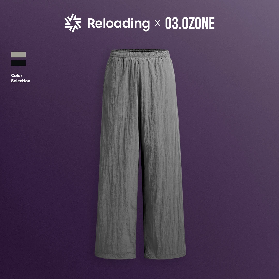 【Reloading&O₃】流光风微皱肌理感脚口可调节松紧腰宽松休闲长裤