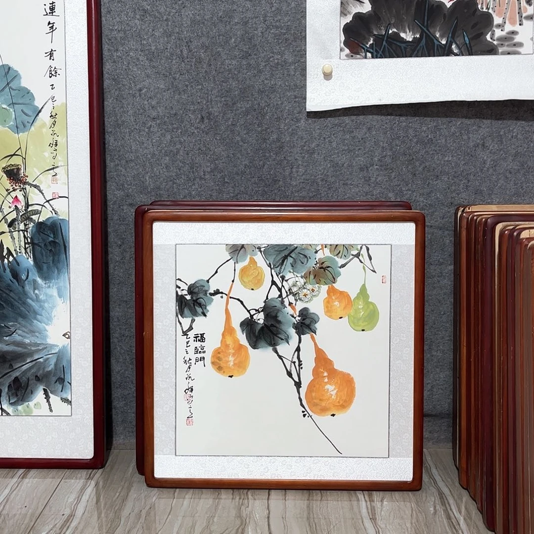 国画书画作品带框63×63