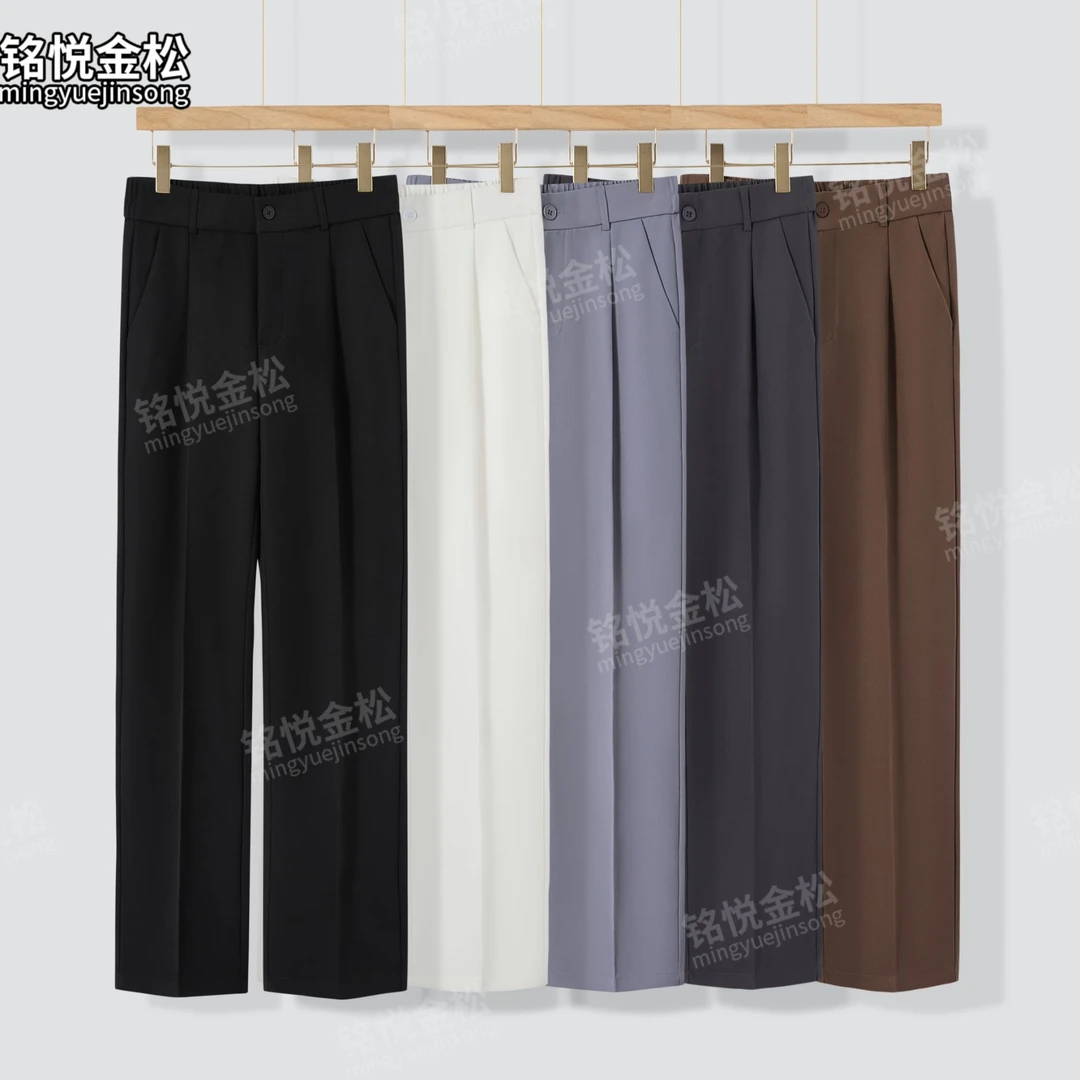 铭悦金松秋冬加绒休闲西裤2025新款男士休闲裤网红西装裤子